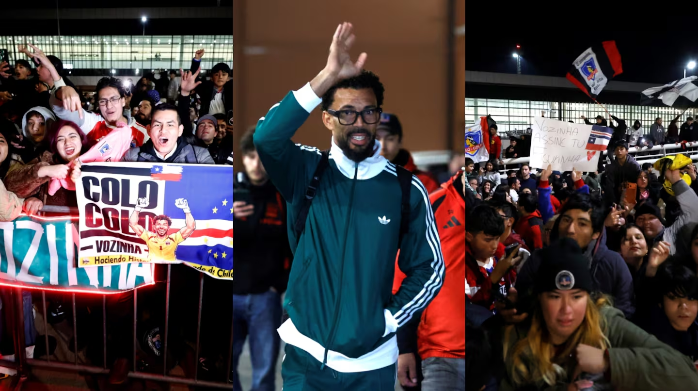 Una verdadera marea humana de fanáticos se congregó en el aeropuerto Arturo Merino Benítez de Santiago de Chile para darle un recibimiento espectacular a ‘Vozinha’, el arquero de la Selección de Cabo Verde, que se sumará en las próximas horas a Colo Colo. (AP / EFE / AFP)